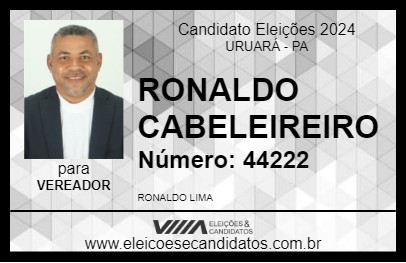 Candidato RONALDO CABELEIREIRO 2024 - URUARÁ - Eleições