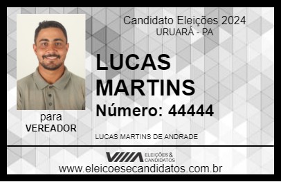 Candidato LUCAS MARTINS 2024 - URUARÁ - Eleições