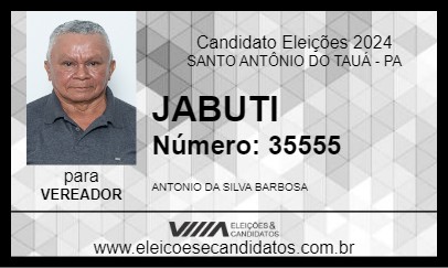 Candidato JABUTI 2024 - SANTO ANTÔNIO DO TAUÁ - Eleições