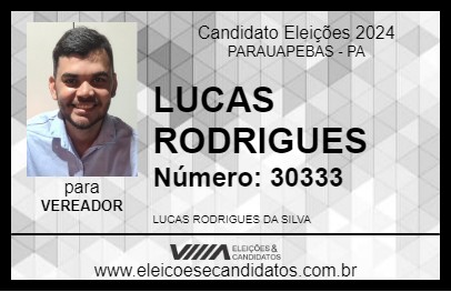 Candidato LUCAS RODRIGUES 2024 - PARAUAPEBAS - Eleições