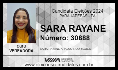 Candidato SARA RAYANE 2024 - PARAUAPEBAS - Eleições