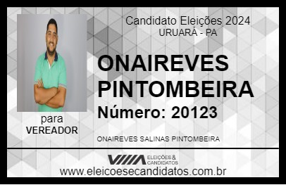 Candidato ONAIREVES PINTOMBEIRA 2024 - URUARÁ - Eleições