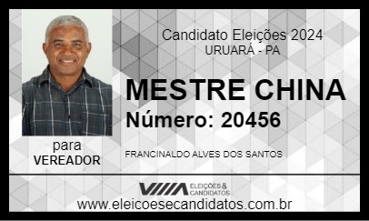 Candidato MESTRE CHINA 2024 - URUARÁ - Eleições