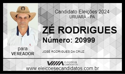 Candidato ZÉ RODRIGUES 2024 - URUARÁ - Eleições