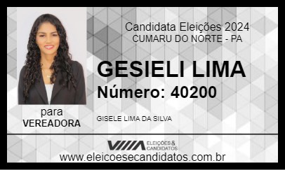 Candidato GESIELI LIMA 2024 - CUMARU DO NORTE - Eleições