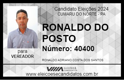 Candidato RONALDO DO POSTO 2024 - CUMARU DO NORTE - Eleições