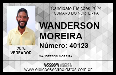 Candidato WANDERSON MOREIRA 2024 - CUMARU DO NORTE - Eleições