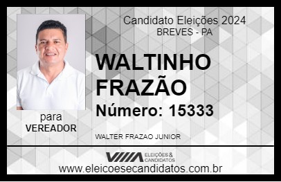 Candidato WALTINHO FRAZÃO 2024 - BREVES - Eleições