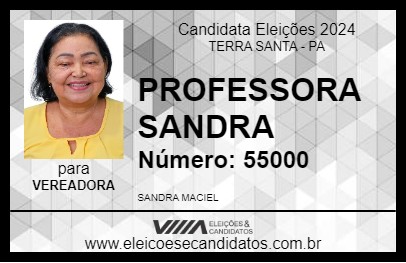 Candidato PROFESSORA SANDRA 2024 - TERRA SANTA - Eleições