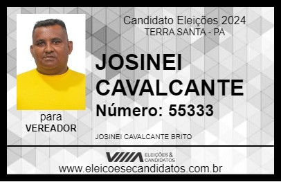 Candidato JOSINEI CAVALCANTE 2024 - TERRA SANTA - Eleições