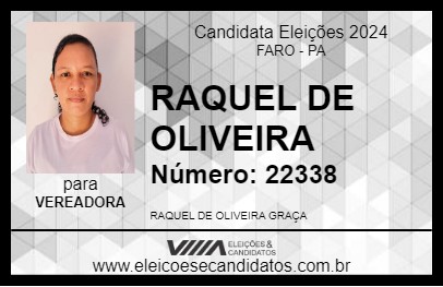 Candidato RAQUEL DE OLIVEIRA 2024 - FARO - Eleições