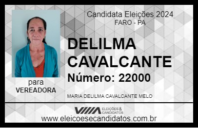 Candidato DELILMA CAVALCANTE 2024 - FARO - Eleições