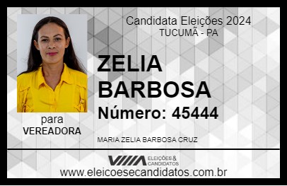 Candidato ZELIA BARBOSA 2024 - TUCUMÃ - Eleições