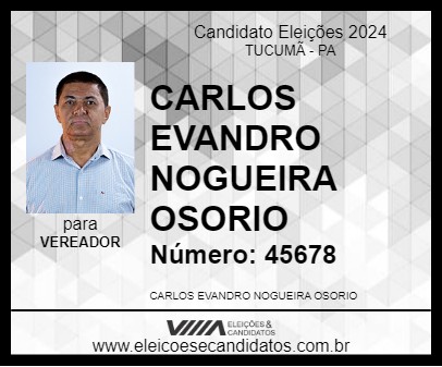 Candidato VANDO CARAJAS 2024 - TUCUMÃ - Eleições