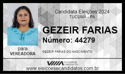 Candidato GEZEIR FARIAS 2024 - TUCUMÃ - Eleições