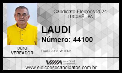 Candidato LAUDI 2024 - TUCUMÃ - Eleições