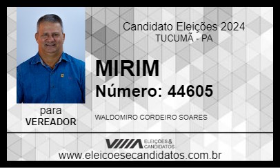 Candidato MIRIM 2024 - TUCUMÃ - Eleições