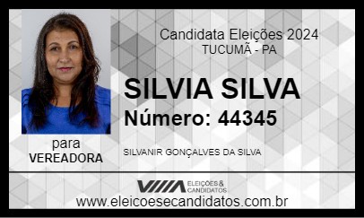 Candidato SILVIA SILVA 2024 - TUCUMÃ - Eleições