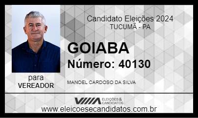 Candidato GOIABA 2024 - TUCUMÃ - Eleições