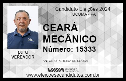 Candidato CEARÁ MECÂNICO 2024 - TUCUMÃ - Eleições