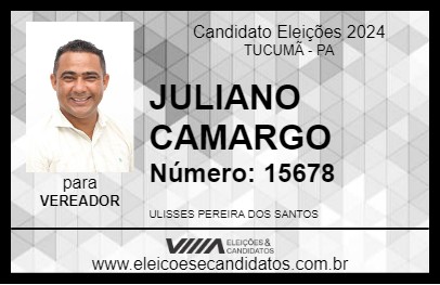 Candidato JULIANO CAMARGO 2024 - TUCUMÃ - Eleições