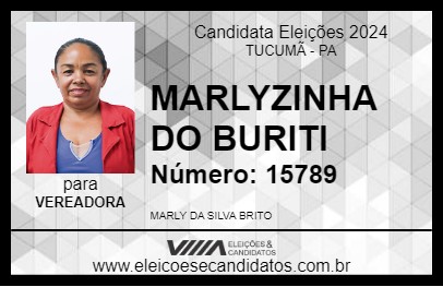 Candidato MARLYZINHA DO BURITI 2024 - TUCUMÃ - Eleições