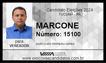 Candidato MARCONE 2024 - TUCUMÃ - Eleições