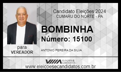 Candidato BOMBINHA 2024 - CUMARU DO NORTE - Eleições