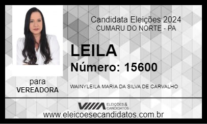 Candidato LEILA 2024 - CUMARU DO NORTE - Eleições