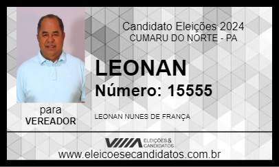 Candidato LEONAN 2024 - CUMARU DO NORTE - Eleições