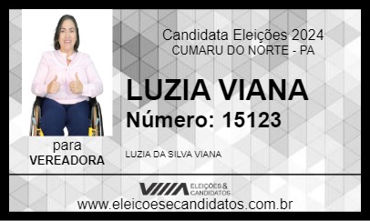 Candidato LUZIA VIANA 2024 - CUMARU DO NORTE - Eleições