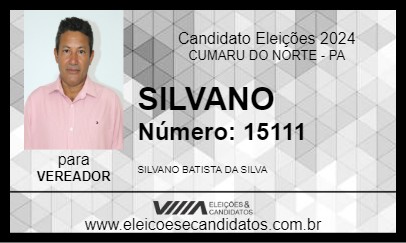 Candidato SILVANO 2024 - CUMARU DO NORTE - Eleições