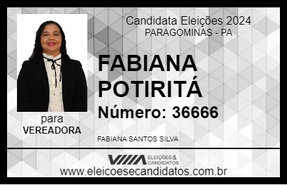 Candidato FABIANA POTIRITÁ 2024 - PARAGOMINAS - Eleições