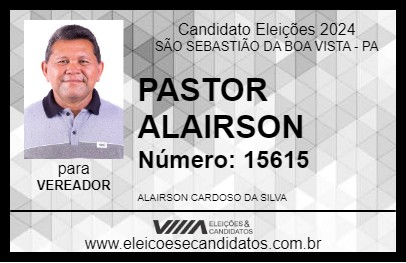 Candidato PASTOR ALAIRSON 2024 - SÃO SEBASTIÃO DA BOA VISTA - Eleições