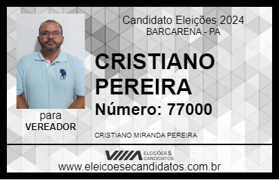 Candidato CRISTIANO PEREIRA 2024 - BARCARENA - Eleições