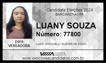 Candidato LUANY SOUZA 2024 - BARCARENA - Eleições