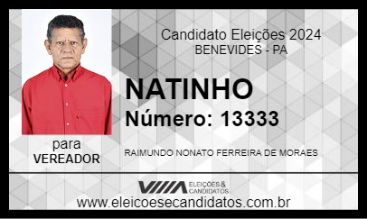 Candidato NATINHO 2024 - BENEVIDES - Eleições