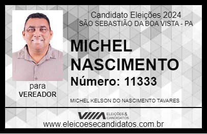 Candidato MICHEL NASCIMENTO 2024 - SÃO SEBASTIÃO DA BOA VISTA - Eleições