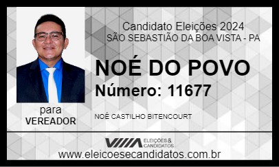 Candidato NOÉ DO POVO 2024 - SÃO SEBASTIÃO DA BOA VISTA - Eleições