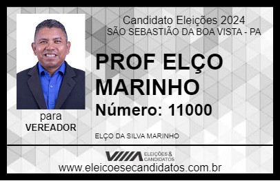 Candidato PROF ELÇO MARINHO 2024 - SÃO SEBASTIÃO DA BOA VISTA - Eleições