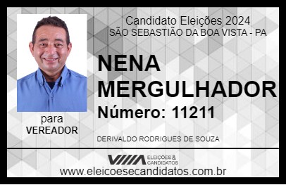 Candidato NENA MERGULHADOR 2024 - SÃO SEBASTIÃO DA BOA VISTA - Eleições