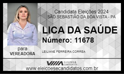 Candidato LICA DA SAÚDE 2024 - SÃO SEBASTIÃO DA BOA VISTA - Eleições