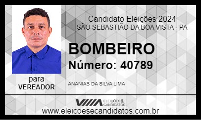 Candidato BOMBEIRO 2024 - SÃO SEBASTIÃO DA BOA VISTA - Eleições