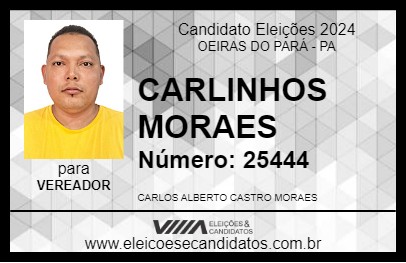 Candidato CARLINHO DA OFICINA 2024 - OEIRAS DO PARÁ - Eleições