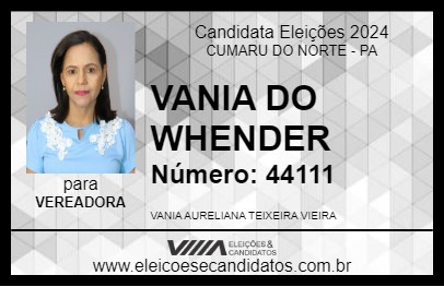 Candidato VANIA DA FARMÁCIA 2024 - CUMARU DO NORTE - Eleições