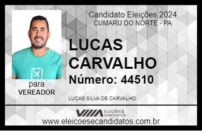 Candidato LUCAS CARVALHO 2024 - CUMARU DO NORTE - Eleições