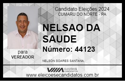 Candidato NELSAO DA SAUDE 2024 - CUMARU DO NORTE - Eleições