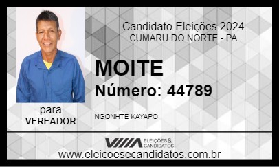 Candidato MOITE 2024 - CUMARU DO NORTE - Eleições