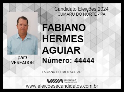 Candidato FABIANO HERMES AGUIAR 2024 - CUMARU DO NORTE - Eleições