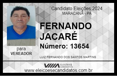 Candidato FERNANDO JACARÉ 2024 - MARACANÃ - Eleições